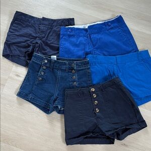 American Eagle Outfitters High Waist Shorts - Blue and Black